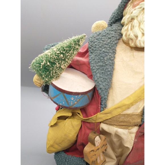 Midwest Imports Santa Father Christmas Figurine Clothtique Bottle Brush Tree - Picture 3 of 8